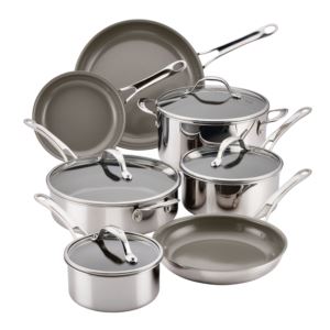 pc+Everlast+Ceramic+Stainless+Steel+Cookware+Set