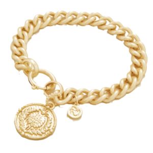 Damask+Coin+Bracelet+Gold