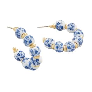 Annabelle+Beaded+Hoops+Blue+Flower