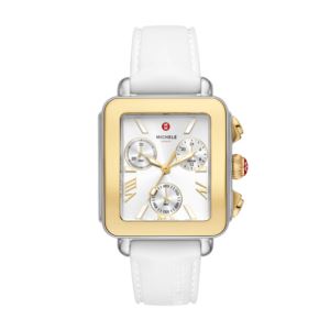 Ladies+Deco+Sport+Chronograph+White+Silicone+Strap+Watch+Silver+Dial