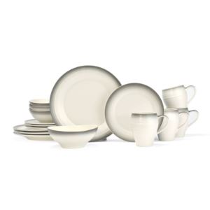 Swirl+Ombre+Graphite+16pc+Ironstone+Dinnerware+Set
