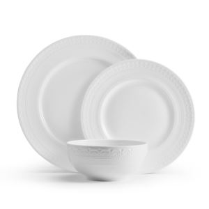Embossed+Crown+18pc+Bone+China+Dinnerware+Set