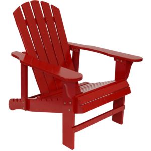 Sunnydaze+Wood+Adirondack+Chair+with+Adjustable+Backrest+Red
