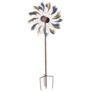 Metallic+Pinwheel+Powder-Coated+Iron+Wind+Spinner+-+84+in+%282.13+m%29