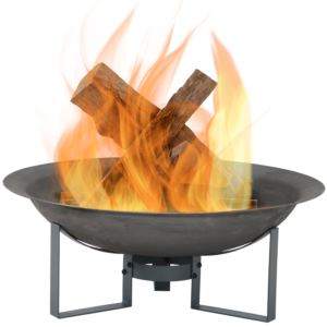 Sunnydaze+Modern+Rustic+Cast+Iron+Fire+Pit+Bowl+with+Stand+-+24-Inch