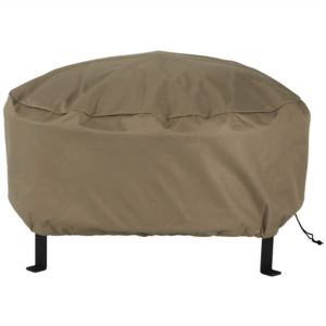 Sunnydaze+Weather-Resistant+Round+Fire+Pit+Cover+-+Khaki+-+48-Inch