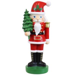 Santa+Claus+with+Tree+Indoor+Nutcracker+Christmas+Statue+Inch