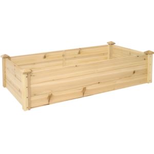 Sunnydaze+Outdoor+Rectangular+Wood+Raised+Garden+Bed+-+24+x+48.25+inches