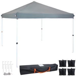 Sunnydaze+10x10+Foot+Standard+Pop-Up+Canopy+with+Bag%2FSandbags+-+Gray