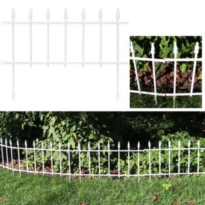 Border+Patio+Walkway+Fence+Panels+Roman+Style+White+Set+of
