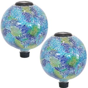 Azul+Terra+Glass+Gazing+Globe+LED+Solar+Light+Set+of+Inch