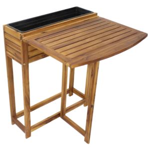 Acacia+Wood+Folding+Table+with+Planter+Box+-+Natural