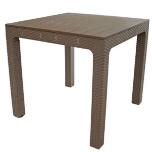 Polypropylene+Table+with+Faux+Woodgrain+Tabletop+Champagne