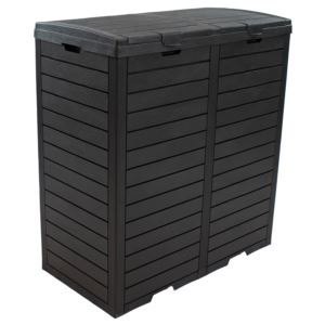 78-Gallon+Polypropylene+Resin+Double+Outdoor+Trash+Can+-+Black