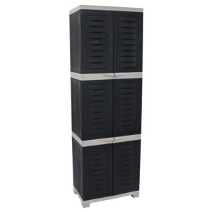 Lockable+Storage+Cabinet+with+4+Adjustable+Shelves+-+Gray+-+71+in+%281.8+m%29