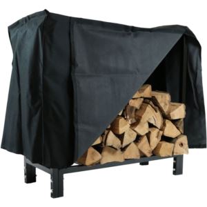 Indoor+Outdoor+Black+Steel+Firewood+Log+Rack+Cover+Combo