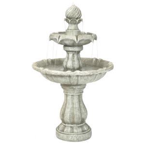 Sunnydaze+Tier+Solar+Powered+Water+Fountain+with+Battery+Backup+Inch+White
