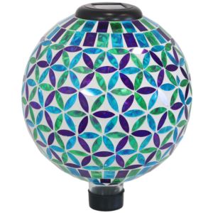 Cool+Blooms+Glass+Mosaic+Gazing+Globe+with+Solar+Light+Inch