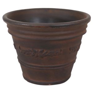 in+Laurel+DualWall+Polyresin+Planter+Rust