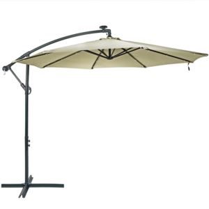 Outdoor+Steel+Offset+Solar+LED+Patio+Umbrella+with+Cantilever