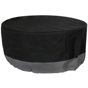 Sunnydaze+Round+2-Tone+Outdoor+Fire+Pit+Cover+-+Gray%2FBlack+-+30-Inch