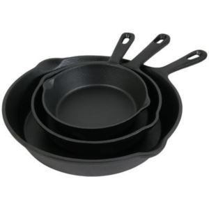 3-Piece+Cast+Iron+Skillet%2C+Fry+Pan+Set%2C+Pre-Seasoned