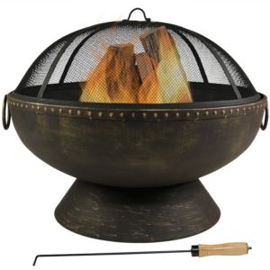 Fire+Bowl+Fire+Pit+with+Handles+%26+Spark+Screen