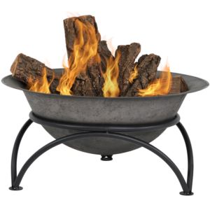 Sunnydaze+Dark+Gray+Wood+Burning+Cast+Iron+Fire+Pit+Bowl+-+24-Inch