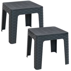in+Plastic+Square+Patio+Side+Table+Gray+Set+of