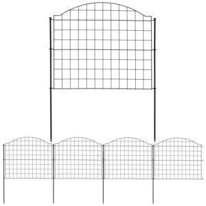 Piece+Arched+Grid+Steel+Garden+Border+Fence+ft+Black