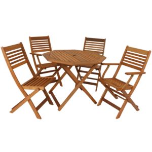 Meranti+Wood+Piece+Outdoor+Folding+Patio+Dining+Set