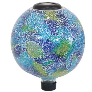 Azul+Terra+Crackled+Glass+Gazing+Globe+with+LED+Solar+Light+Inch