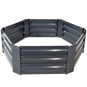 Sunnydaze+Galvanized+Steel+Raised+Bed+Inch+Hexagon+Dark+Gray