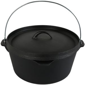 Sunnydaze+Cast+Iron+Quart+Deep+Dutch+Oven+Pre+Seasoned+Inch