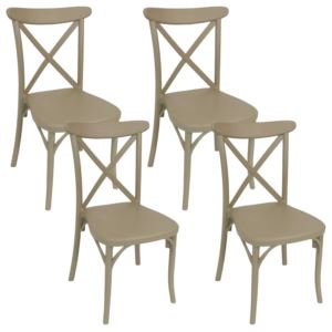 Bellemead+Plastic+Patio+Dining+Chair+-+Coffee+-+4-Pack