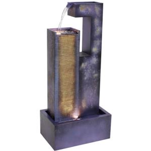 Sunnydaze+Cascading+Tower+Metal+Water+Fountain+with+LED+Lights+Inch