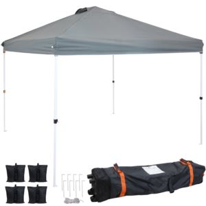 Sunnydaze+x+Foot+Premium+PopUp+Canopy+and+Carry+BagSandbags+Gray