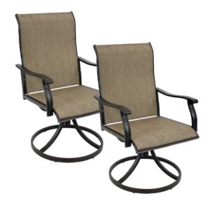 Classic+Garden+Swivel+Chairs+Brown+Pack