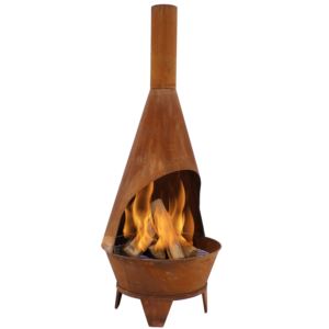 Sunnydaze+Rustic+Chiminea+Wood-Burning+Fire+Pit+-+6-Foot