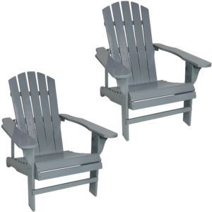 Coastal+Bliss+Fir+Wood+Adirondack+Chair+Gray+Set+of