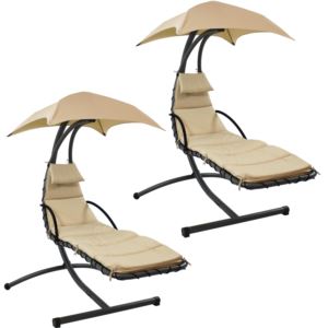 Floating+Lounge+Chair+with+CanopyArc+Stand+Beige+Set+of