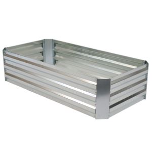 x+ft+x+m+Galvanized+Steel+RectangleShaped+Raised+Garden+Bed+Silver