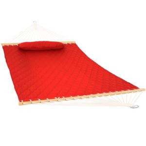 Sunnydaze+Person+Quilted+Designs+Fabric+Spreader+Bar+Hammock+Pillow+Red