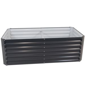 Sunnydaze+Galvalume+Steel+Raised+Garden+Bed+-+71%22+Rectangle+-+Dark+Gray