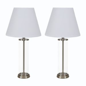 Glass+Cylinder+Table+Lamps+-+Set+of+2