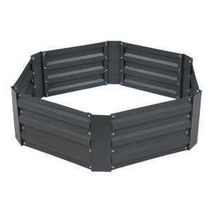 Galvanized+Steel+Hexagon-Shaped+Raised+Planter+Bed+-+Gray