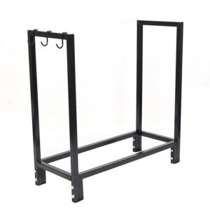 Sunnydaze+Indoor%2FOutdoor+Black+Steel+Firewood+Log+Holder+-+30-Inch