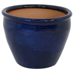 15+in+Chalet+High-Fired+Glazed+Ceramic+Planter+-+Imperial+Blue