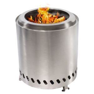 Tabletop+Smokeless+Fire+Pit+with+Bag+and+Poker+in+Silver