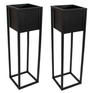 Modern+Simplicity+in+cm+IndoorOutdoor+Elevated+Planter+Black+Pack